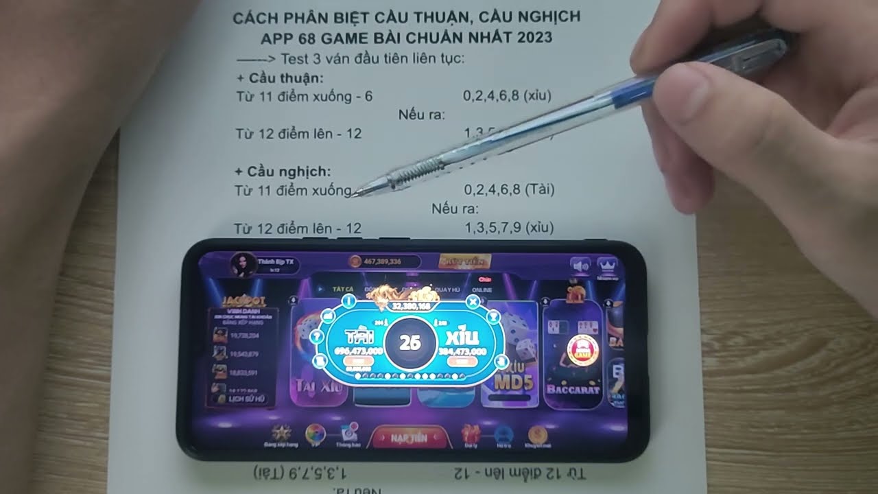 Tài xỉu online - Cách phân biệt cầu thuận và cầu nghịch trong tài xỉu 68 game bài - YouTube